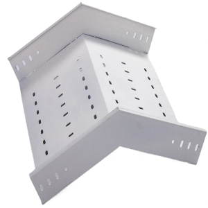 White 45 ° Perforated Outside Bend Cable Tray