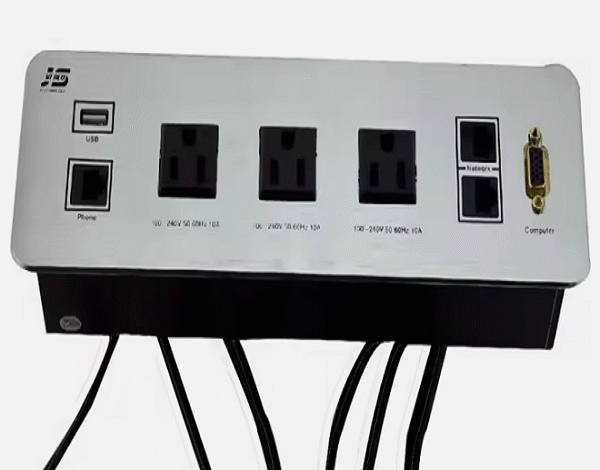 In‑Desk Power & Data Cubby – Workspace Transformation